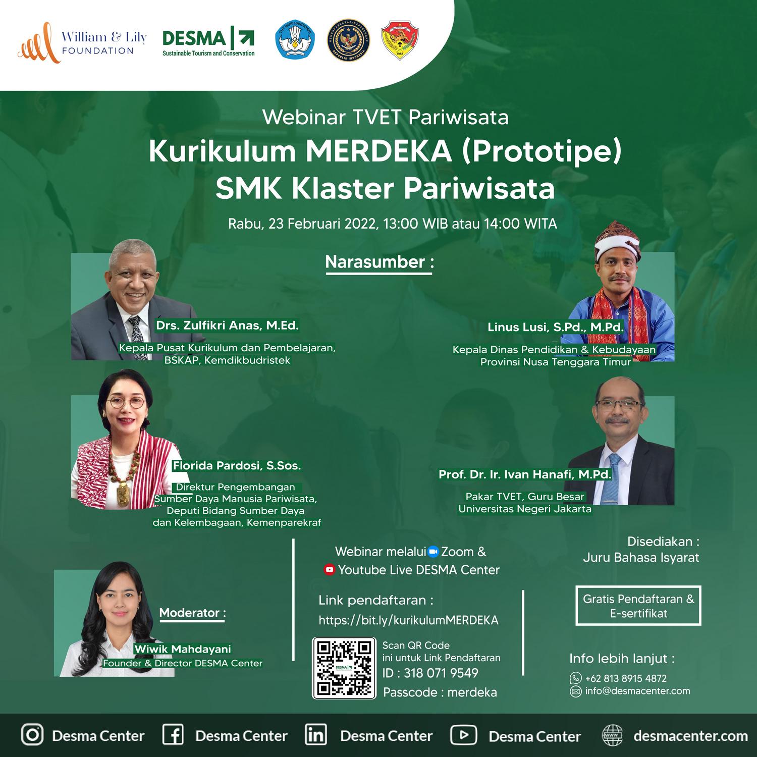 Webinar TVET Pariwisata:  Kurikulum MERDEKA (Prototipe) SMK Klaster Pariwisata